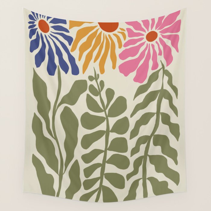 Mid-Century floral Wall Tapestry Gallery Image 4