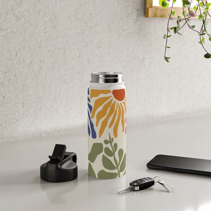 Mid-Century floral Water Bottle Gallery Image 4