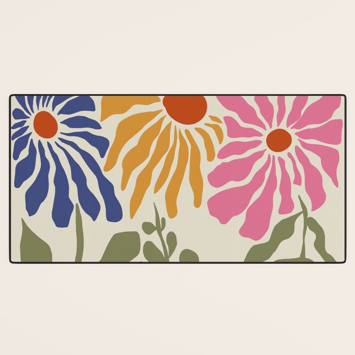 Mid-Century floral Desk Mat Gallery Image 3