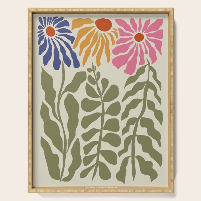 Mid-Century floral Serving Tray Gallery Image 1