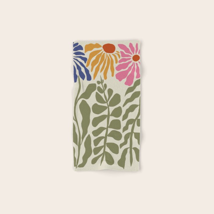 Mid-Century floral Bath Towel Gallery Image 1
