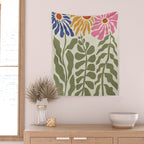 Mid-Century floral Wall Tapestry Gallery Image 2