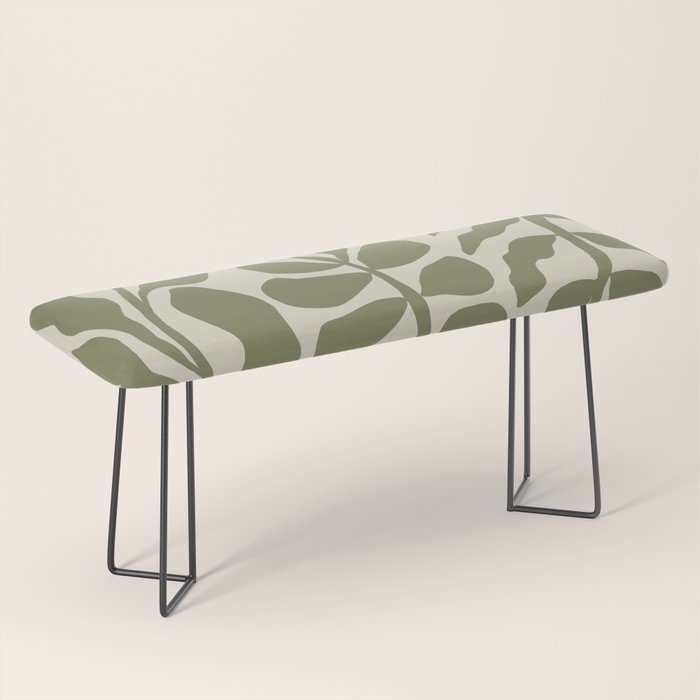 Mid-Century floral Bench Gallery Image 1