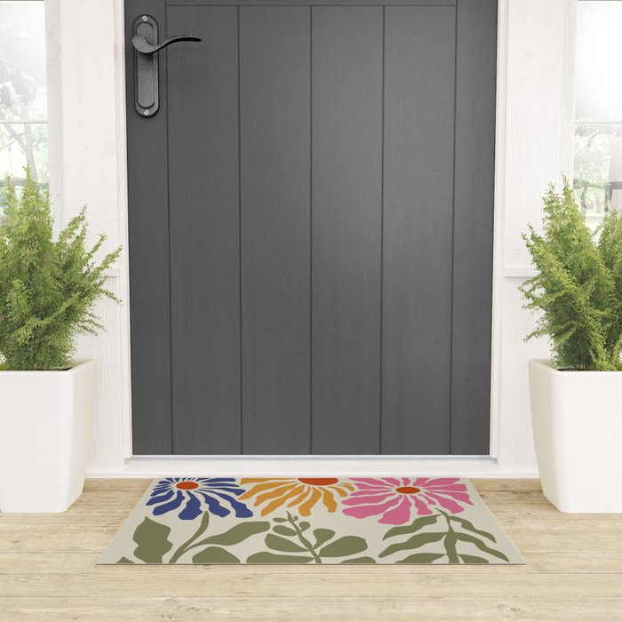 Mid-Century floral Welcome Mat Gallery Image 3