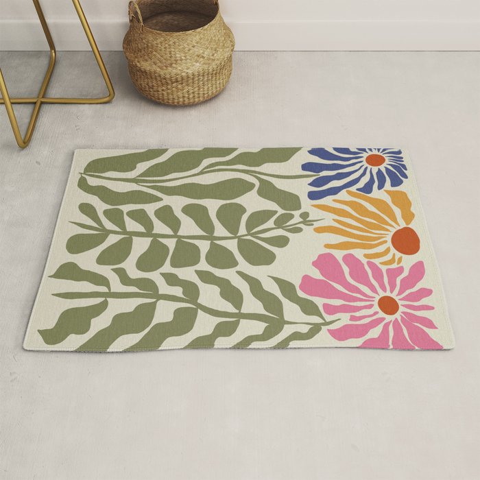 Mid-Century floral Rug Gallery Image 1