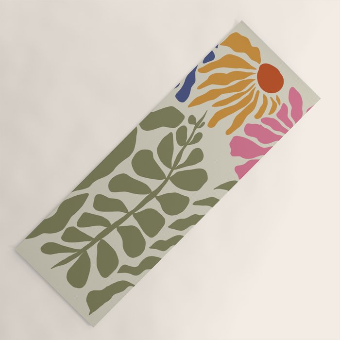 Mid-Century floral Yoga Mat Gallery Image 1