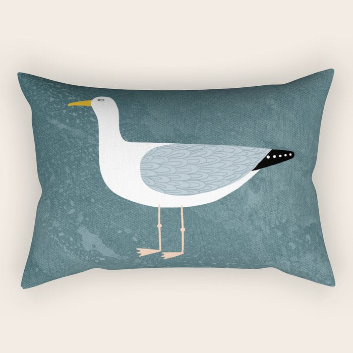 Seagull Standing Rectangular Pillow Gallery Image 2