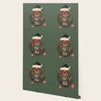 Festive Ho Ho Ho Bauble Green  Wallpaper Gallery Image 2