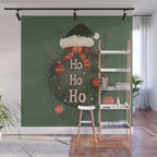 Festive Ho Ho Ho Bauble Green  Wall Mural Gallery Image 1