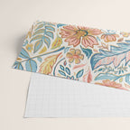 Soft Peach and Blue Art Nouveau Floral Wrapping Paper Gallery Image 2