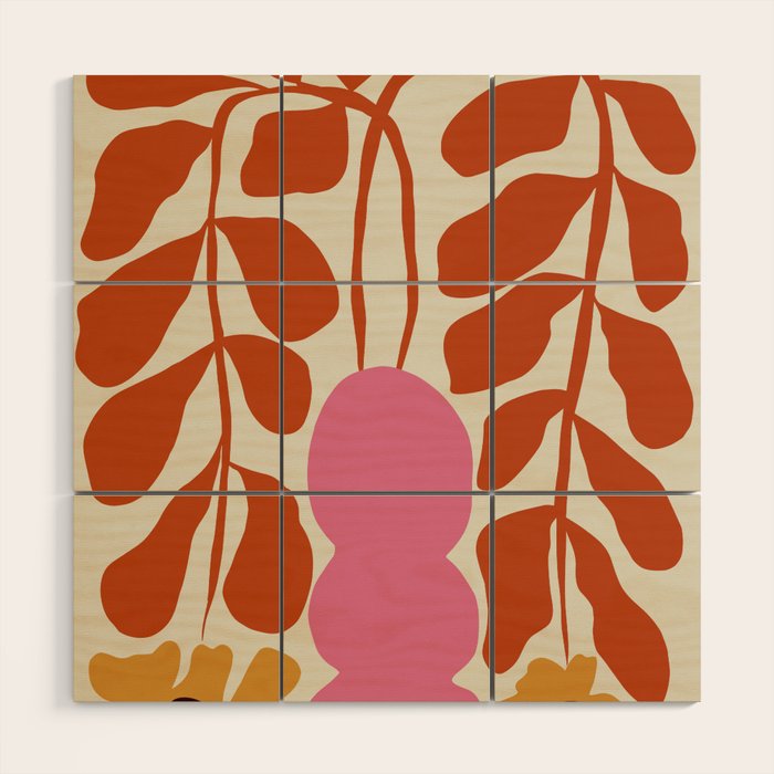 Dropping orange fern  Wood Wall Art Gallery Image 1