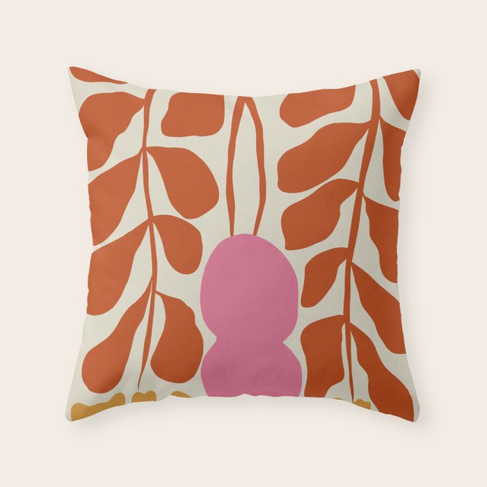Dropping orange fern  Throw Pillow Gallery Image 6