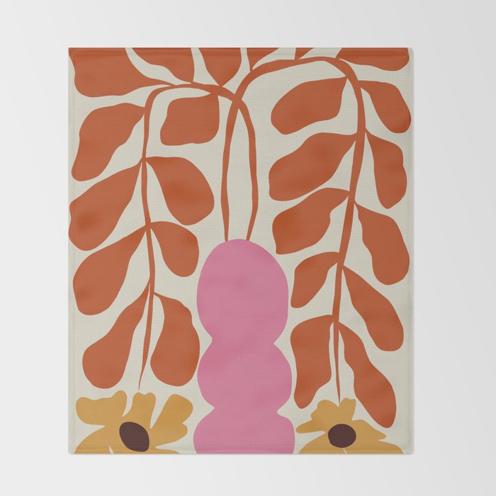 Dropping orange fern  Throw Blanket Gallery Image 2