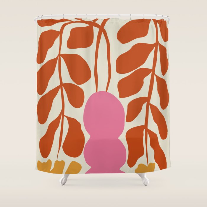 Dropping orange fern  Shower Curtain Gallery Image 1