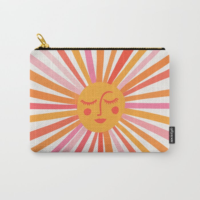 Retro Sunshine â Pink & Peach Carry All Pouch Gallery Image 1