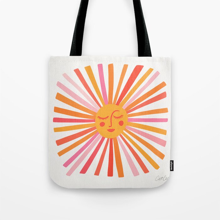 Retro Sunshine â Pink & Peach Tote Bag Gallery Image 1