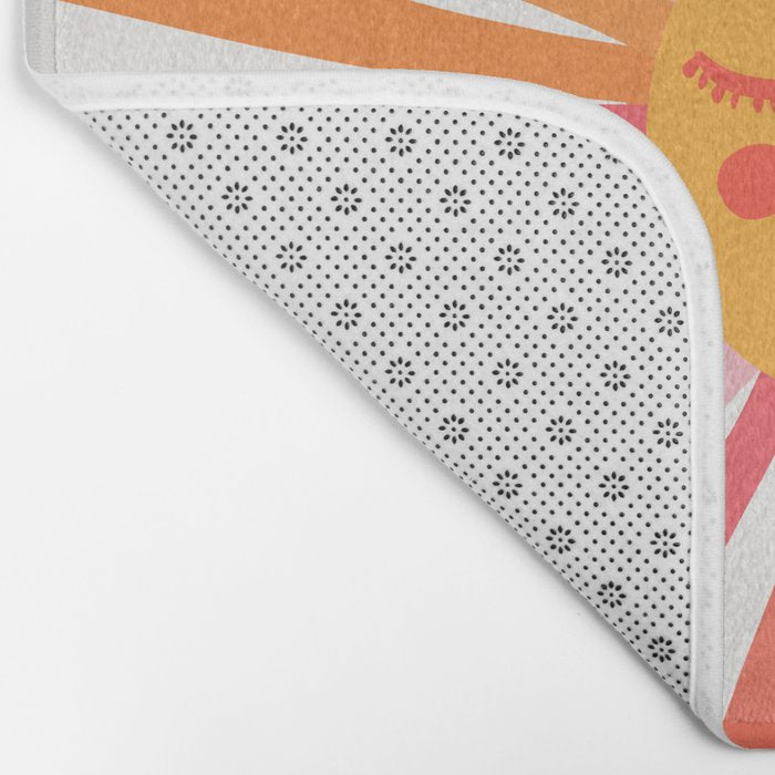 Retro Sunshine â Pink & Peach Bath Mat Gallery Image 2
