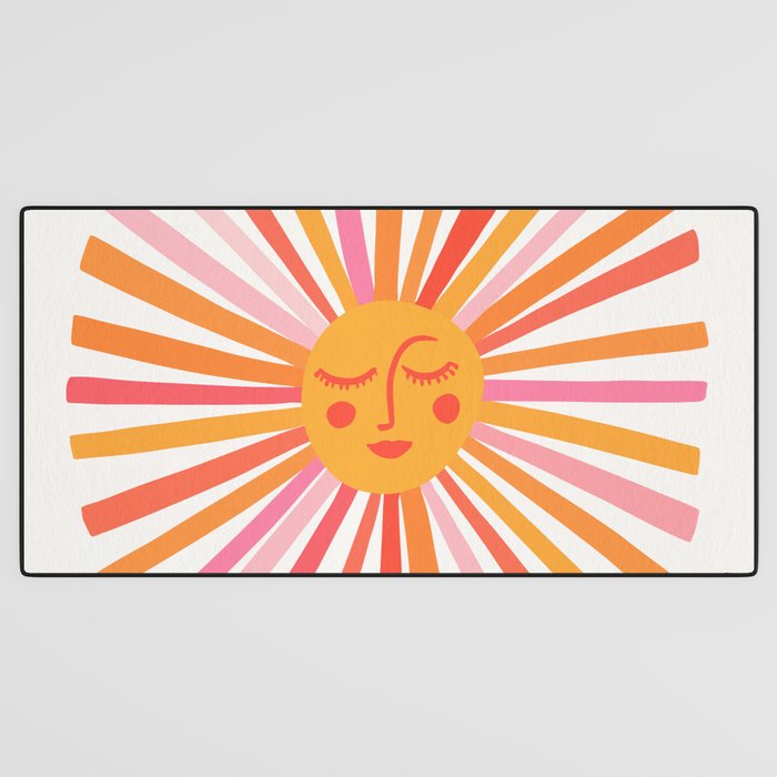Retro Sunshine â Pink & Peach Desk Mat Gallery Image 3