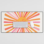 Retro Sunshine â Pink & Peach Desk Mat Gallery Image 1