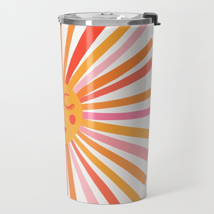 Retro Sunshine â Pink & Peach Travel Mug Gallery Image 2