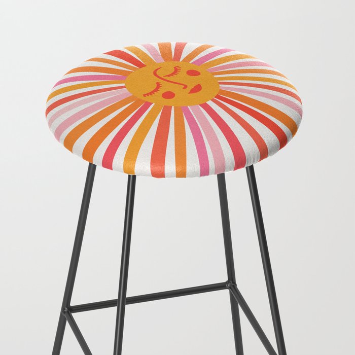 Retro Sunshine â Pink & Peach Stool Gallery Image 2