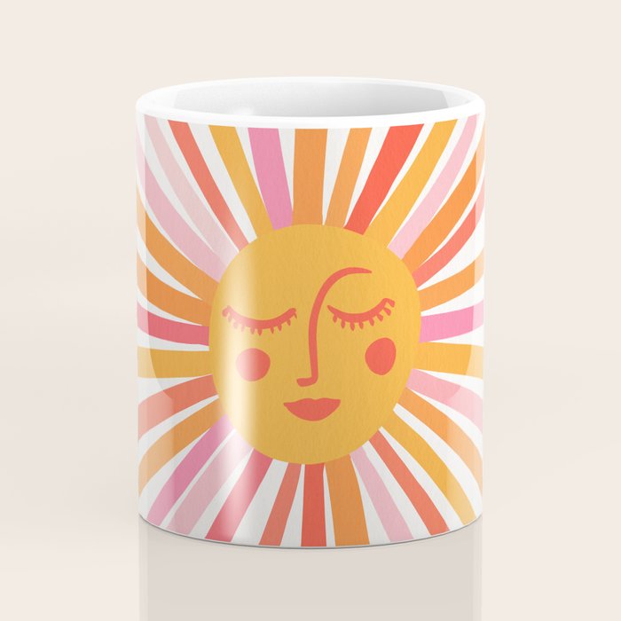 Retro Sunshine â Pink & Peach Coffee Mug Gallery Image 4