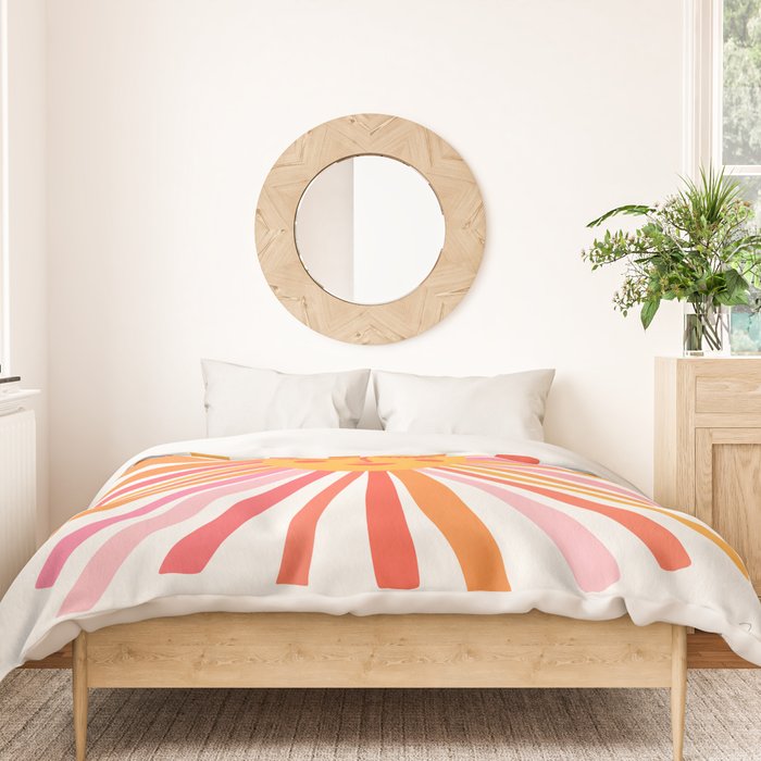 Retro Sunshine â Pink & Peach Duvet Cover Gallery Image 3