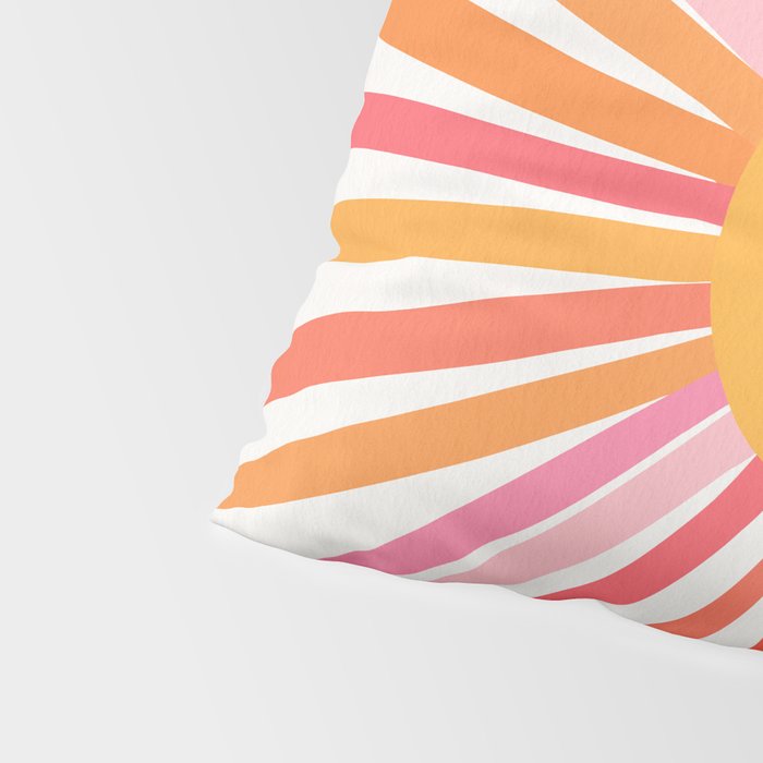 Retro Sunshine â Pink & Peach Pillow Sham Gallery Image 4