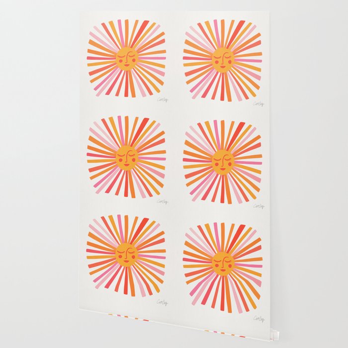 Retro Sunshine â Pink & Peach Wallpaper Gallery Image 2