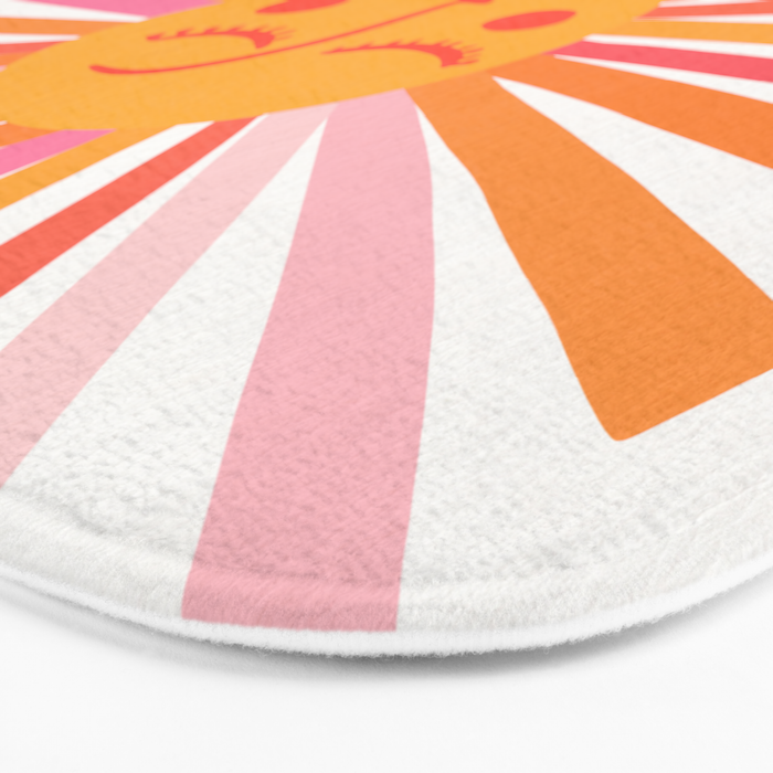Retro Sunshine â Pink & Peach Bath Mat Gallery Image 3