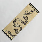 1776 "Join, or Die" Revolutionary War flag with 13 colonies, snake & no colors by Benjamin Franklin Yoga Mat Gallery Image 1