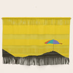 Colorful Parasol Black Yellow Background #decor #society6 #buyart Wall Hanging Gallery Image 1