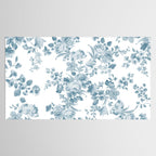Vintage blue white bohemian elegant floral Tablecloth Gallery Image 2