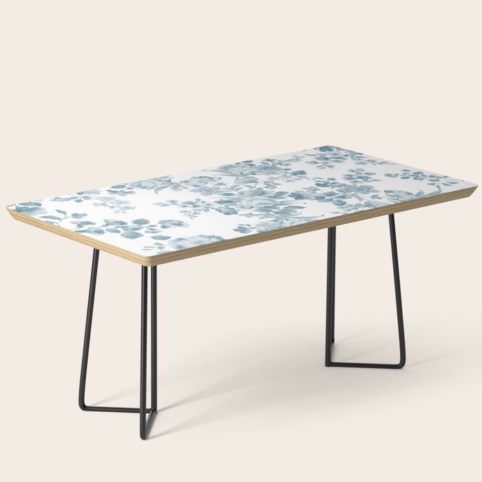 Vintage blue white bohemian elegant floral Coffee Table Gallery Image 1