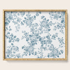 Vintage blue white bohemian elegant floral Serving Tray Gallery Image 1