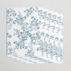 Vintage blue white bohemian elegant floral Wrapping Paper Gallery Image 3