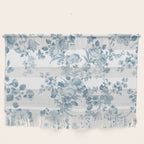 Vintage blue white bohemian elegant floral Wall Hanging Gallery Image 1