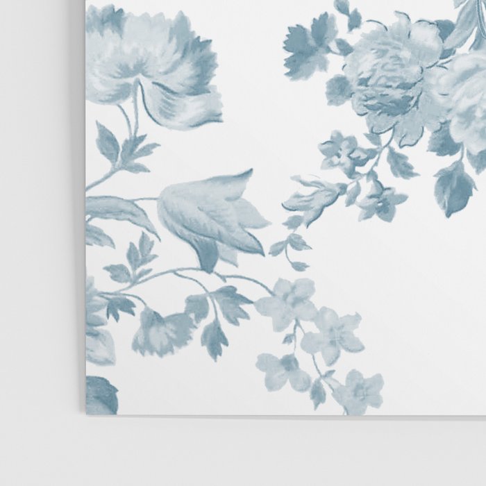 Vintage blue white bohemian elegant floral Poster Gallery Image 3