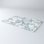 Vintage blue white bohemian elegant floral Rug Gallery Image 3