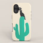 Cat on cactus iPhone Case Gallery Image 1