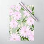 Playful Daisies | 01 - Lilac And Pastel Green Wrapping Paper Gallery Image 1