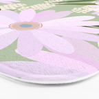 Playful Daisies | 01 - Lilac And Pastel Green Bath Mat Gallery Image 3