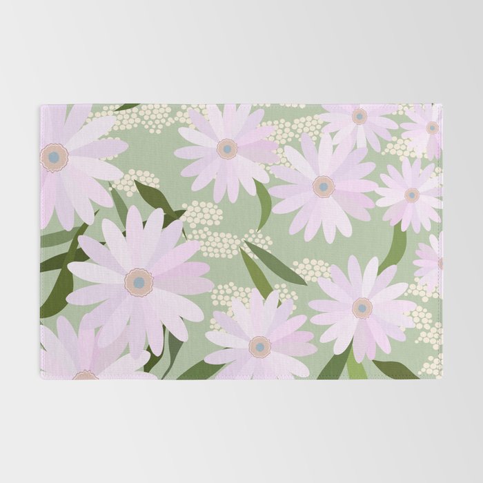 Playful Daisies | 01 - Lilac And Pastel Green Rug Gallery Image 2