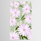 Playful Daisies | 01 - Lilac And Pastel Green Tablecloth Gallery Image 2
