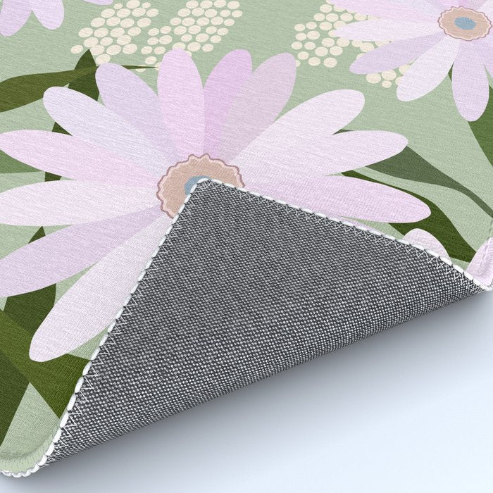 Playful Daisies | 01 - Lilac And Pastel Green Rug Gallery Image 4