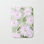 Playful Daisies | 01 - Lilac And Pastel Green Bath Mat Gallery Image 1
