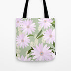 Playful Daisies | 01 - Lilac And Pastel Green Tote Bag Gallery Image 1
