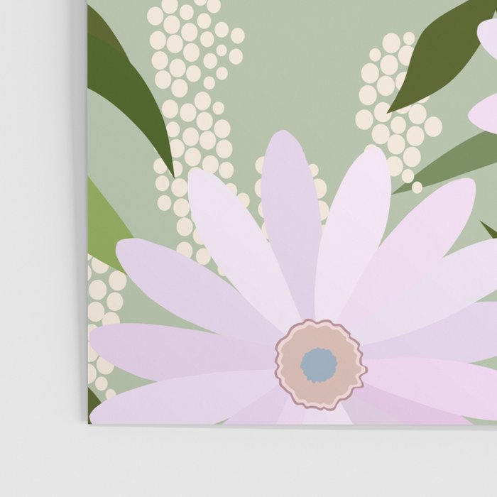Playful Daisies | 01 - Lilac And Pastel Green Poster Gallery Image 3