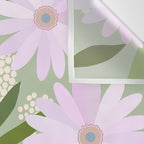 Playful Daisies | 01 - Lilac And Pastel Green Wall Tapestry Gallery Image 3
