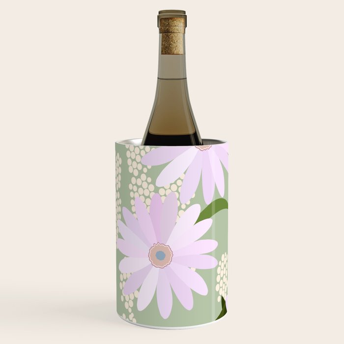 Playful Daisies | 01 - Lilac And Pastel Green Wine Chiller Gallery Image 2